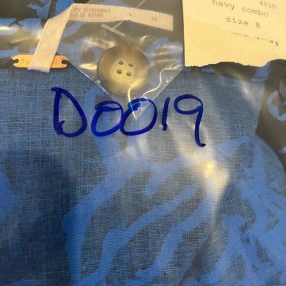 NWT Free People Linen "A Thing Called Love" Dress Blue Combo Mini Floral Size 8 - Picture 13 of 13